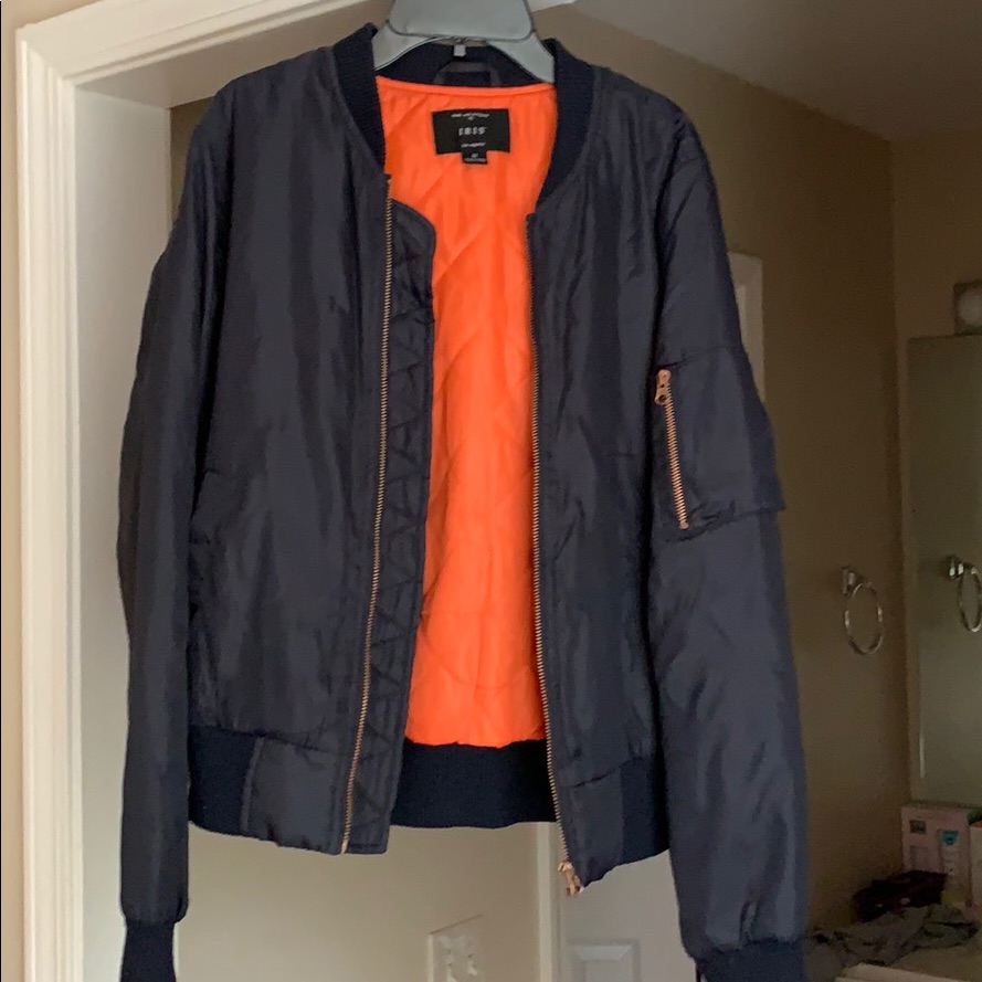 Navy Blue Bomber Jacket